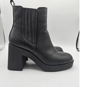 Campsite Platform Chelsea Boots Women's Size 7 Black Chunky Heel Y2K 90s